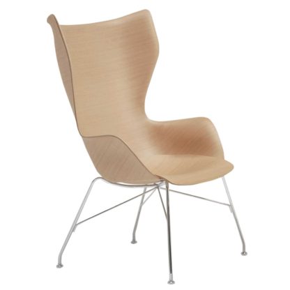 An Image of Kartell Smartwood Lounge Chair, Dark Wood