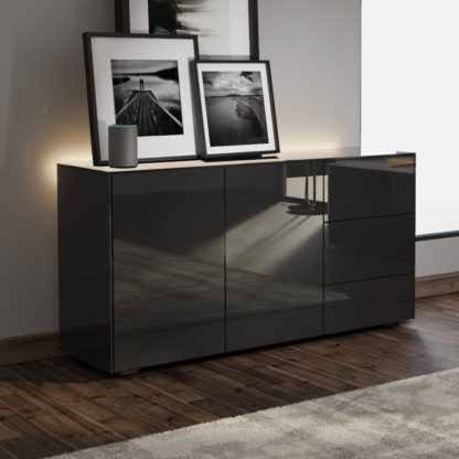 An Image of Frank Olsen Smart 2 Door 3 Drawer Sideboard - Grey