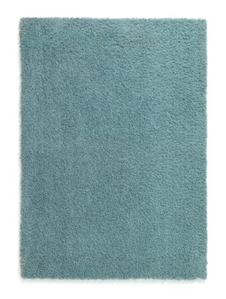 An Image of Habitat Recycled Cosy Plain Shaggy Rug - 120x170cm - Blue