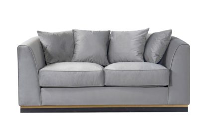 An Image of Pino Two Seat Sofa - Dove Grey - Brass Base