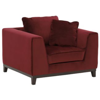 An Image of Harlow Velvet Armchair, Burgundy