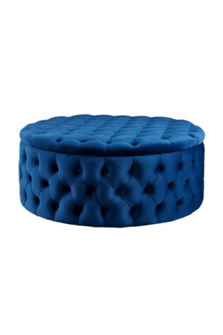 An Image of Mylia Storage Ottoman - Navy Blue