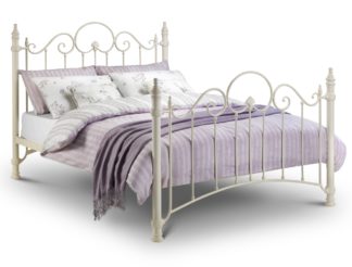 An Image of Florence Stone White Metal Bed Frame - 4ft6 Double
