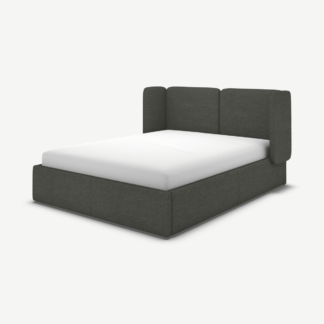 An Image of Ricola King Size Ottoman Storage Bed, Granite Grey Boucle
