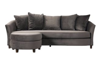 An Image of Morgan Three Seat Corner Sofa - Carbon