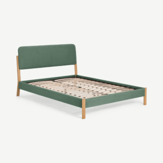 An Image of Almera King Size Bed, Bay Green & Oak