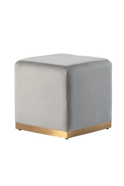 An Image of Harper Stool - Dove Grey - Brass Base