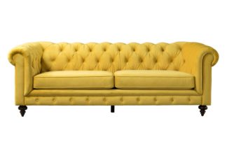 An Image of Monty Three Seat Sofa - Mustard