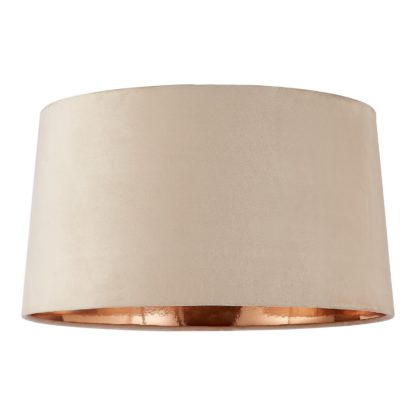 An Image of House Beautiful Samet Velvet Drum Shade - Grey - 45cm