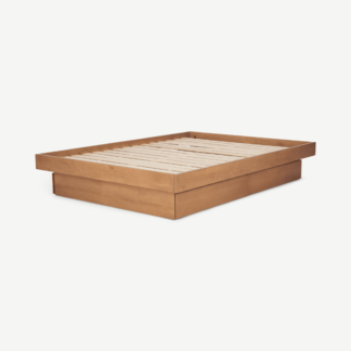 An Image of Meiko King Size Platform Bed with Drawer Storage, Pine