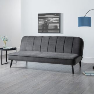 An Image of Miro Velvet Clic Clac Sofa Bed Grey