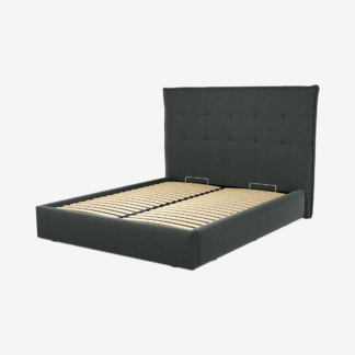 An Image of Lamas King Size Ottoman Storage Bed, Etna Grey Wool