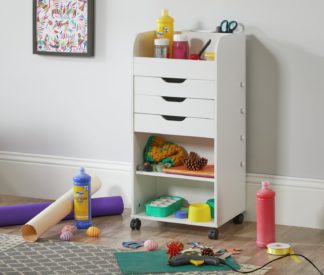 An Image of Lloyd Pascal Small 3 Drawer Craft Desk - White