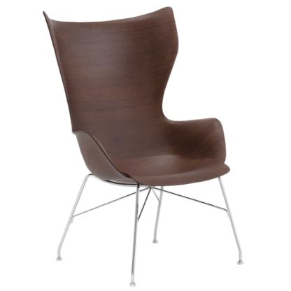 An Image of Kartell Smartwood Lounge Chair, Dark Wood