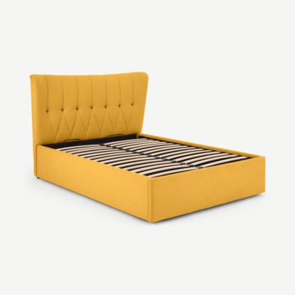 An Image of Charley King Size Ottoman Storage Bed, Yolk Yellow
