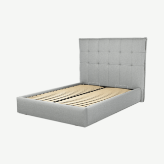 An Image of Lamas Double Ottoman Storage Bed, Wolf Grey Wool