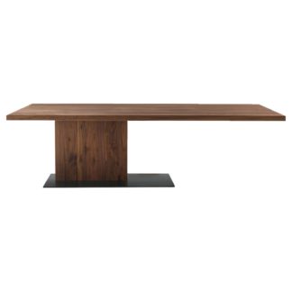 An Image of Riva 1920 Liam Wood Dining Table, Walnut and Iron Dust