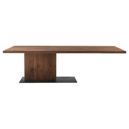 An Image of Riva 1920 Liam Wood Dining Table, Walnut and Iron Dust