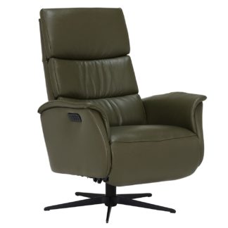 An Image of Vern Large Electric Recliner Chair, Hunter Green