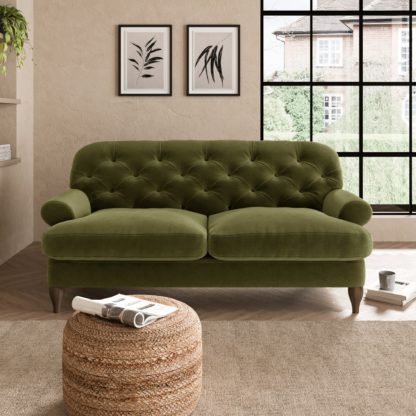 An Image of Canterbury Luxury Velvet 2 Seater Sofa Luxury Velvet Black
