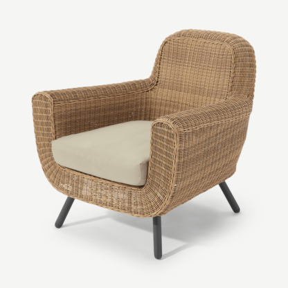 An Image of Jonah Garden Armchair, Natural Polyrattan