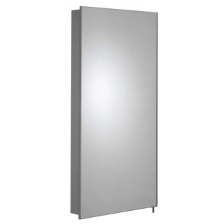 An Image of Croydex Houston Corner Illuminated Aluminium Bathroom Cabinet