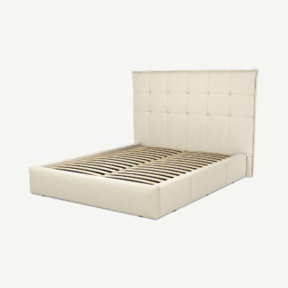 An Image of Lamas King Size Bed with Storage Drawers, Putty Cotton
