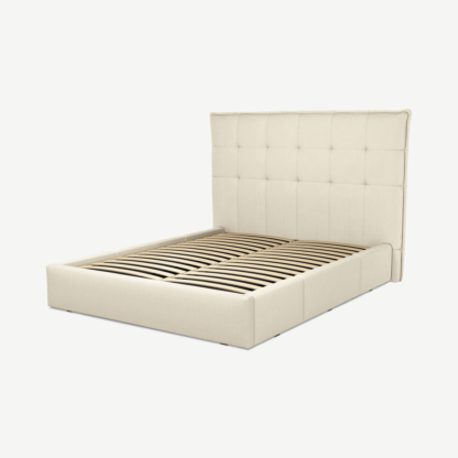 An Image of Lamas King Size Bed with Storage Drawers, Putty Cotton