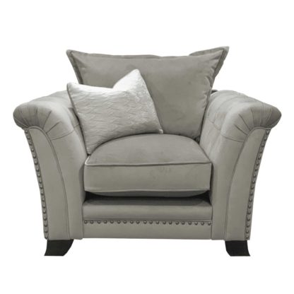 An Image of Dorsey Pillow Back Snuggle Chair, Pluto Silver