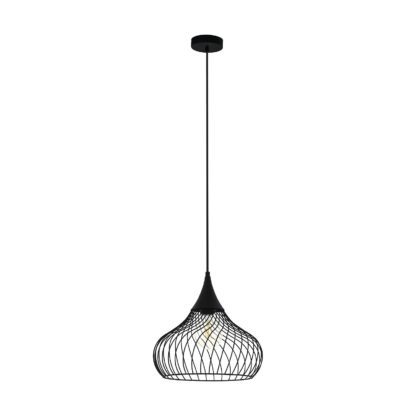 An Image of EGLO Staverton Black Steel Pendant Light