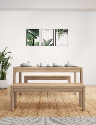 An Image of M&S Cora Dining Table with Benches
