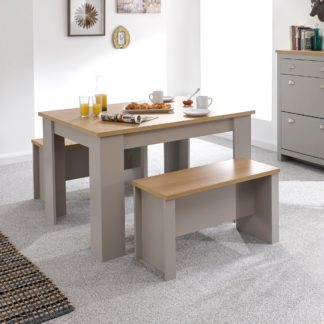 An Image of Lancaster 120cm Dining Table and Bench Set Grey