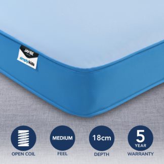 An Image of JayBe Simply Kids Medium Waterproof Foam Free Open Coil Mattress Blue