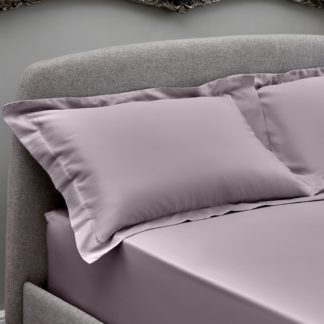 An Image of The Willow Manor Egyptian Cotton Sateen Oxford Pillowcase Pair - Dusky Fig