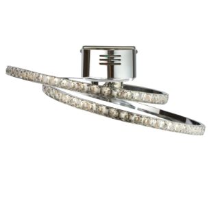 An Image of Argos Home Sophia LED Flush to Ceiling Light - Chrome