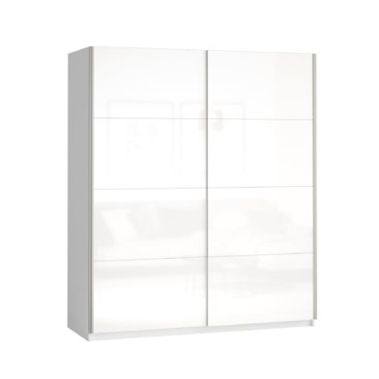 An Image of Lincoln 200cm Sliding Gloss Wardrobe White