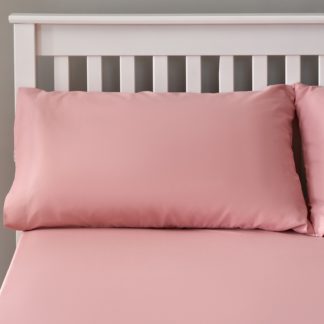 An Image of The Willow Manor Easy Care Percale Housewife Pillowcase Pair - Light Pink