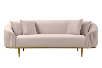 An Image of Ella Three Seat Sofa - Chalk - Brass Base
