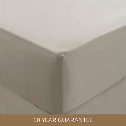 An Image of Dorma 300 Thread Count 100% Cotton Sateen Plain Fitted Sheet White