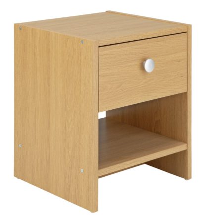 An Image of Argos Home Seville 1 Drawer Bedside Table - White