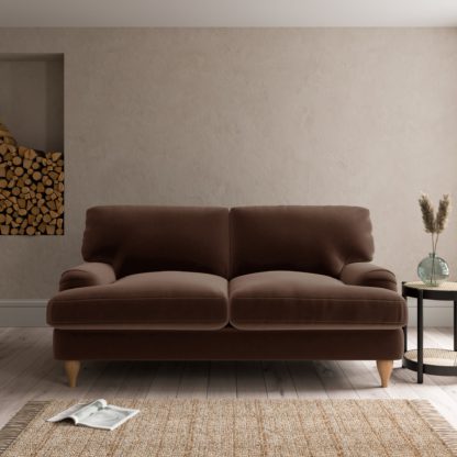 An Image of Darwin Luxury Velvet 2 Seater Sofa Black