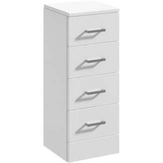 An Image of Balterley Orbit 300x300mm 4 Drawer Unit - Gloss White