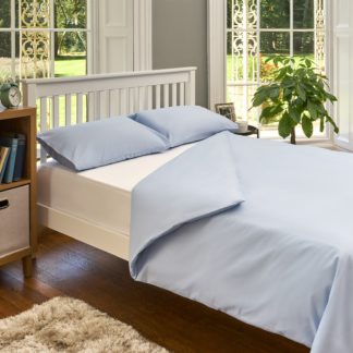 An Image of The Willow Manor Easy Care Percale Double Duvet Set - Light Blue