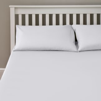 An Image of The Willow Manor Easy Care Percale Double Fitted Sheet - Stone