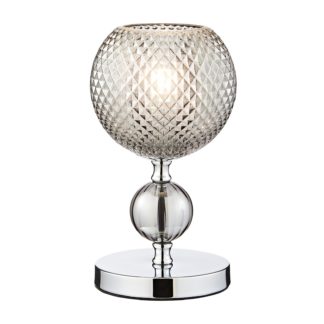 An Image of Safi Glass Table Lamp - Chrome Smoke