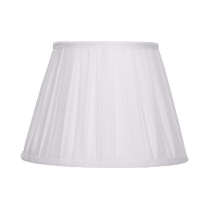 An Image of Raye Dove Pleated Taper Silk Shade - 20cm