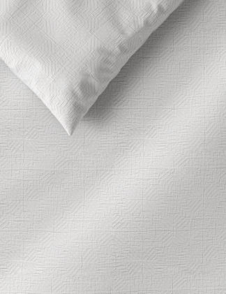 An Image of M&S Pure Cotton Geometric Matelasse Bedding Set