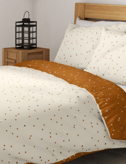 An Image of M&S Pure Cotton Spotty Brushed Bedding Set