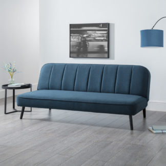 An Image of Miro Blue Fabric Sofa Bed