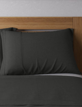 An Image of M&S 2 Pack Pure Cotton Brushed Pillowcases